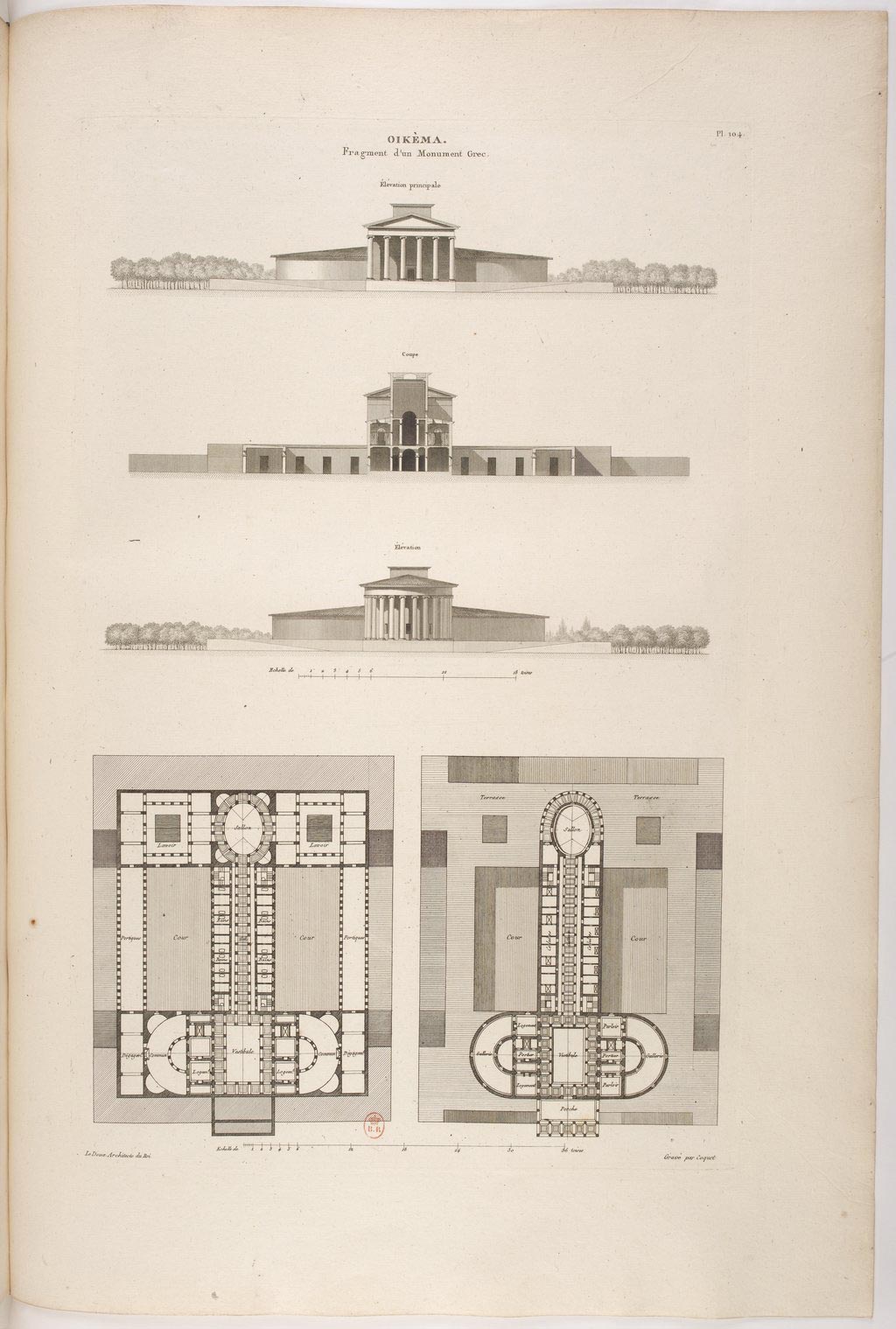 Engraving from L’Architecture considérée sous le rapport de l’art, des moeurs et de la législation. Claude-Nicolas Ledoux, 1804.